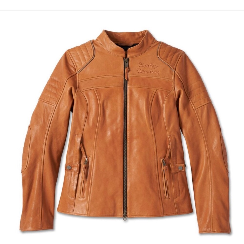 Harley-Davidson Women's Pursuit Triple Vent Brown Leather Jacket L 97025-23VW